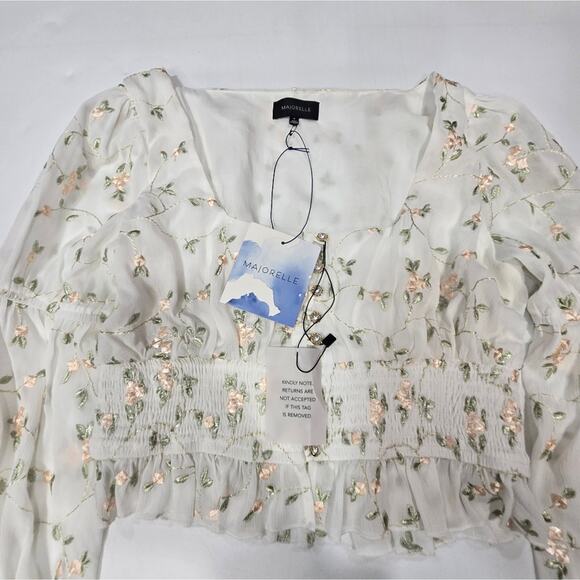 MAJORELLE Emerson Top in White Field - Picture 3 of 11